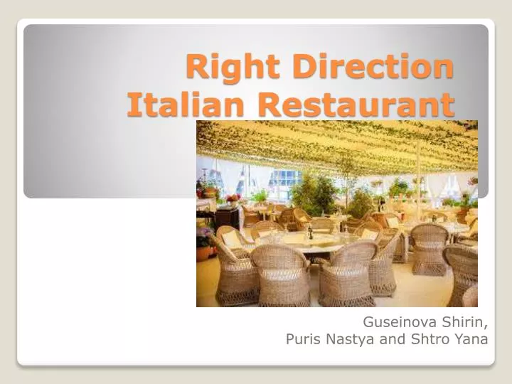 right direction italian restaurant