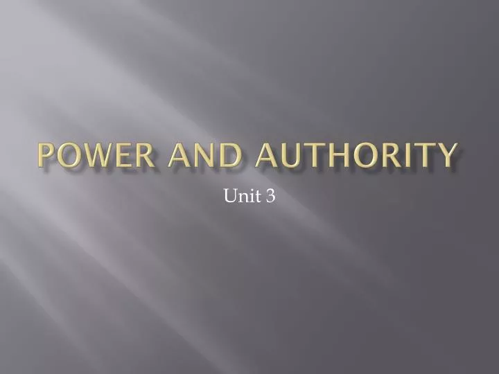 power and authority