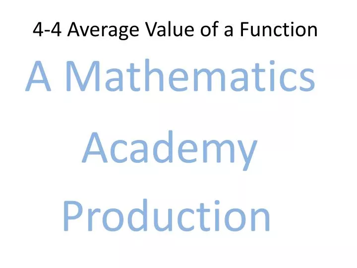4 4 average value of a function