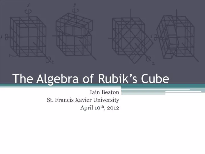 the algebra of rubik s cube