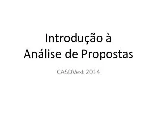introdu o an lise de propostas
