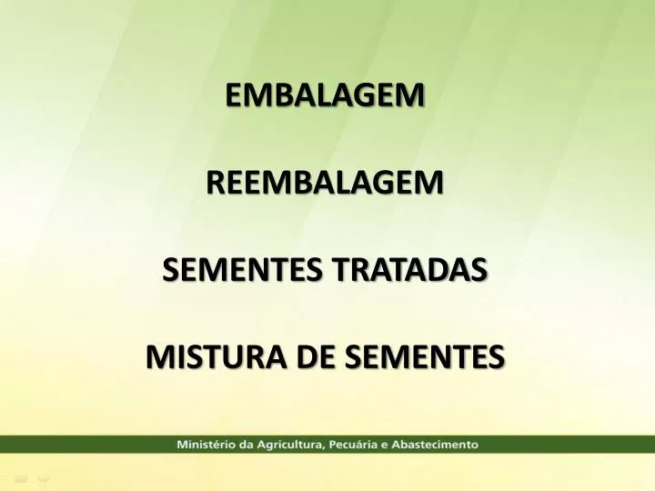 embalagem reembalagem sementes tratadas mistura de sementes