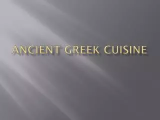 Ancient Greek Cuisine