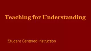 student centered instruction