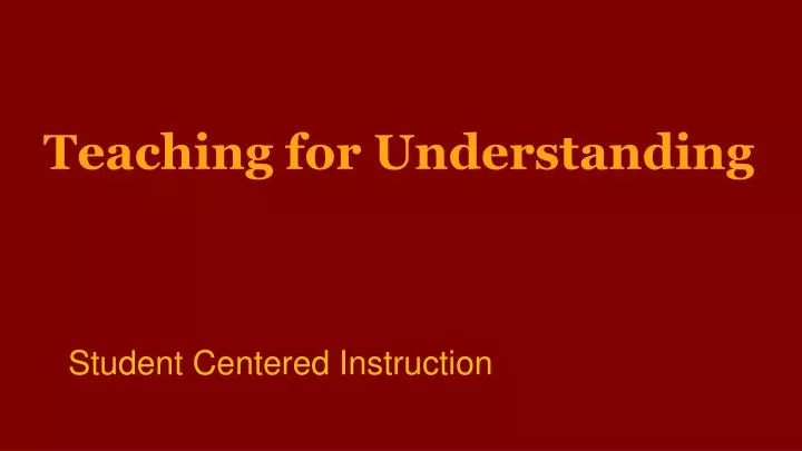 student centered instruction