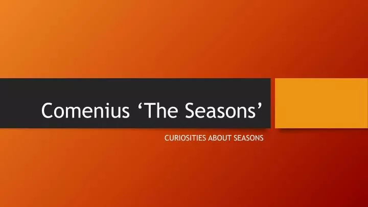comenius the seasons