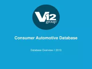 Consumer Automotive Database