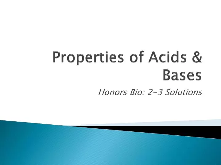 properties of acids bases