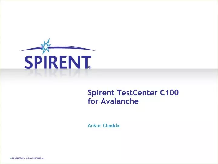 spirent testcenter c100 for avalanche