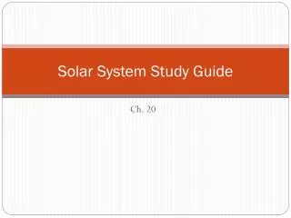 solar system study guide