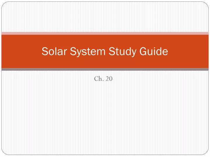 solar system study guide