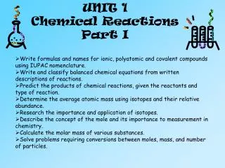 Write formulas and names for ionic, polyatomic and covalent compounds using IUPAC nomenclature.