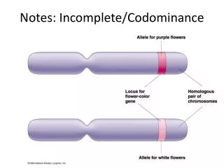 Notes: Incomplete/ Codominance