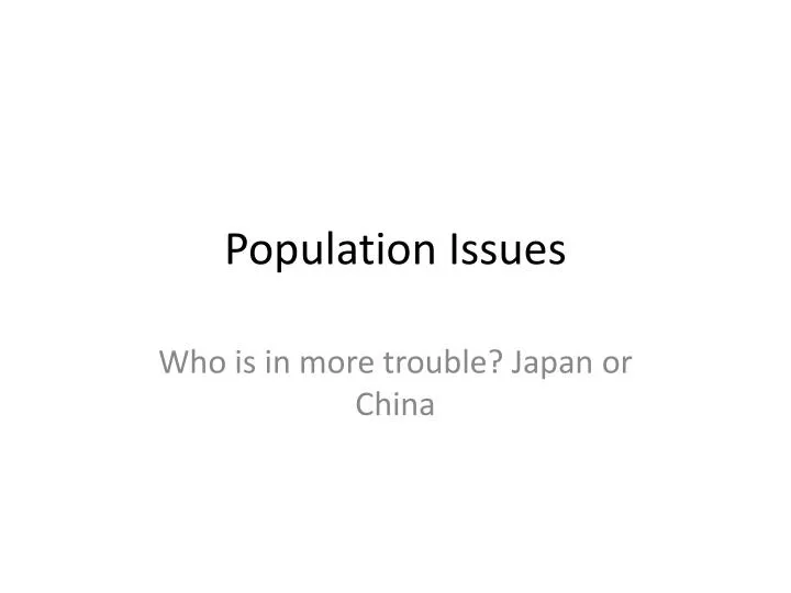 population issues