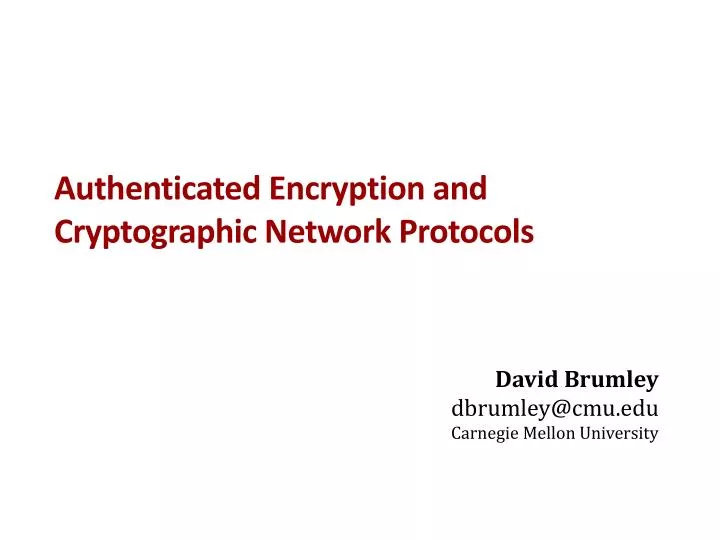 authenticated encryption and cryptographic network protocols