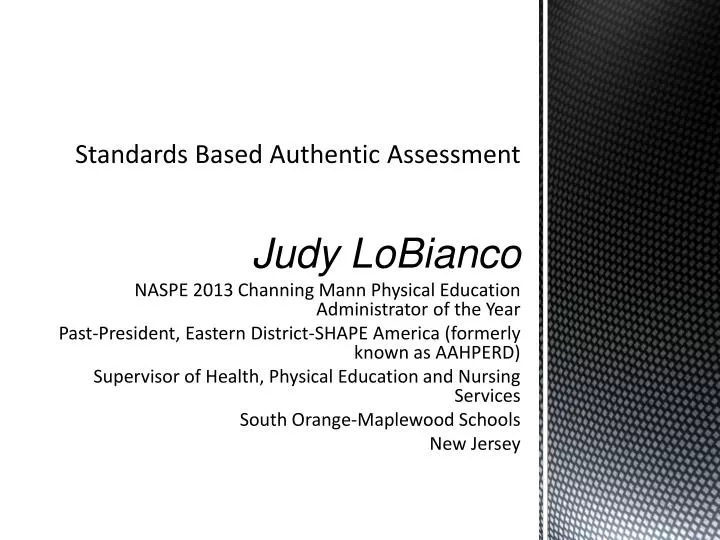 standards based authentic assessment