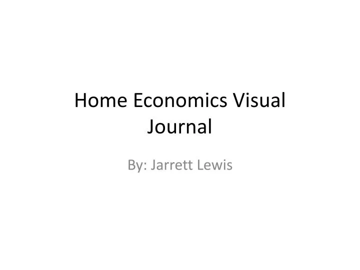 home economics visual journal