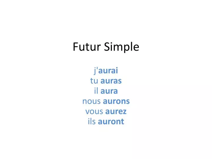 futur simple