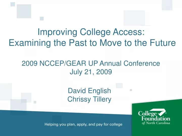 improving college access examining the past to move to the future