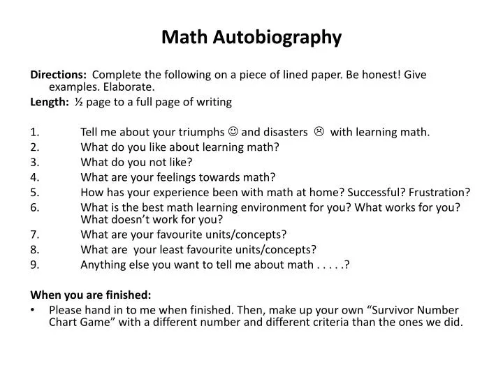math autobiography