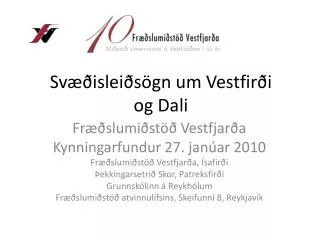 sv islei s gn um vestfir i og dali
