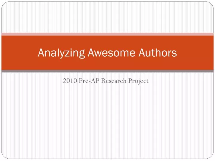 analyzing awesome authors