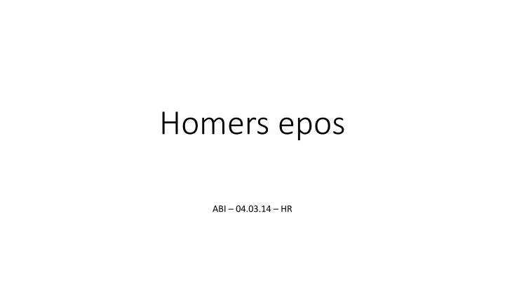 homers epos