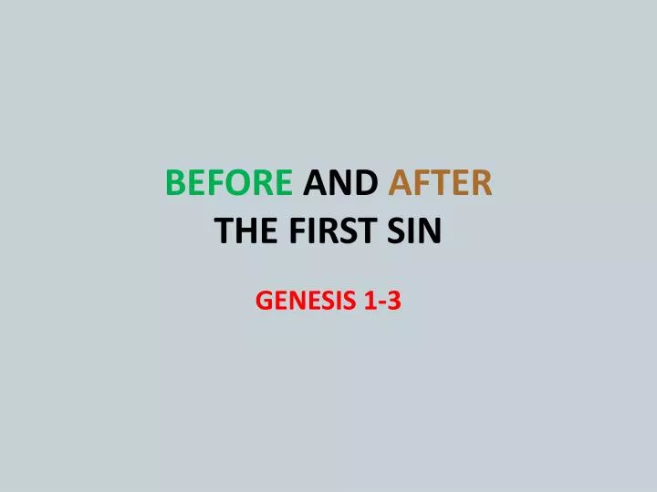before and after the first sin