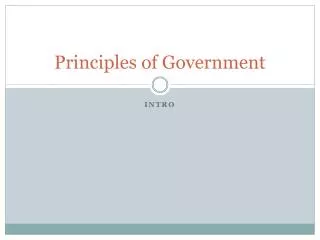 Principles of Government