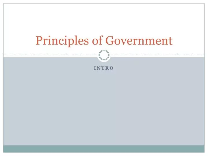 principles of government