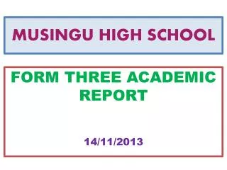 MUSINGU HIGH SCHOOL