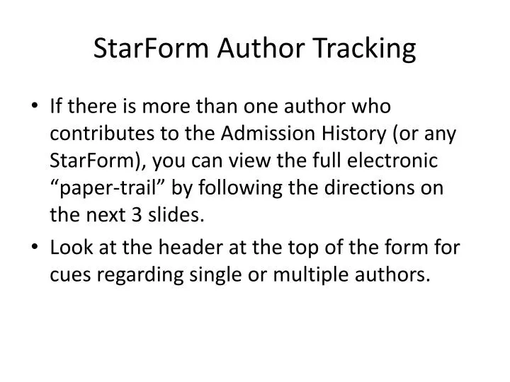 starform author tracking
