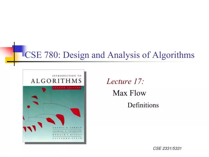 cse 780 design and analysis of algorithms