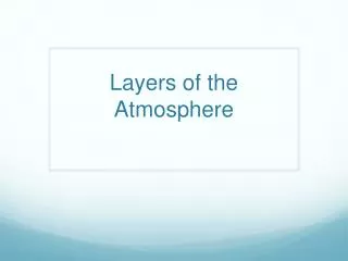 Layers of the Atmosphere