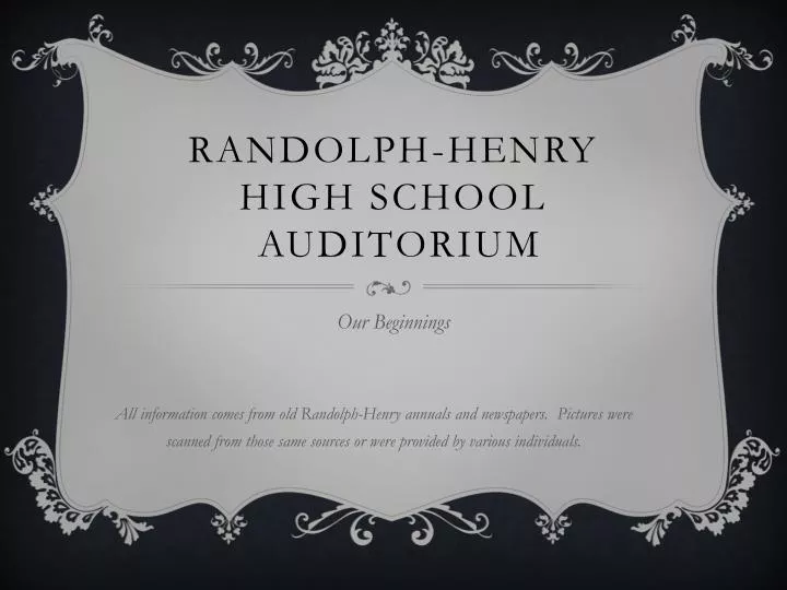 randolph henry high school auditorium