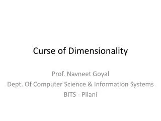 Curse of Dimensionality