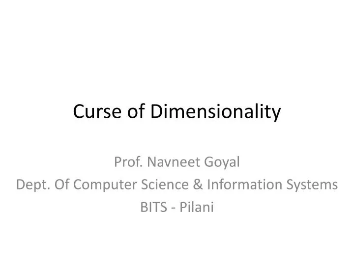 curse of dimensionality