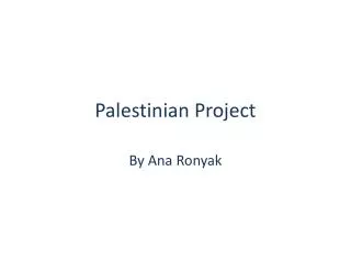 Palestinian Project