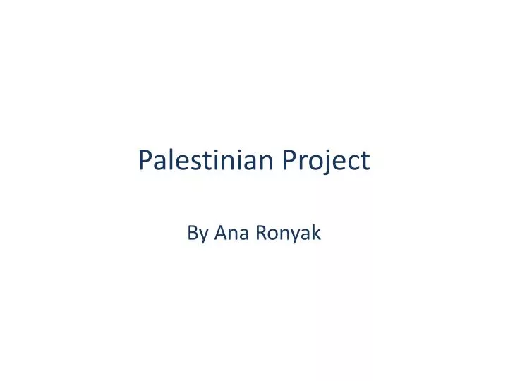 palestinian project
