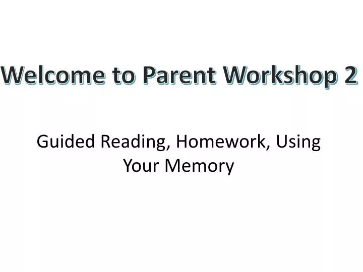 guided reading homework using your memory