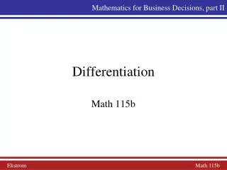 Differentiation