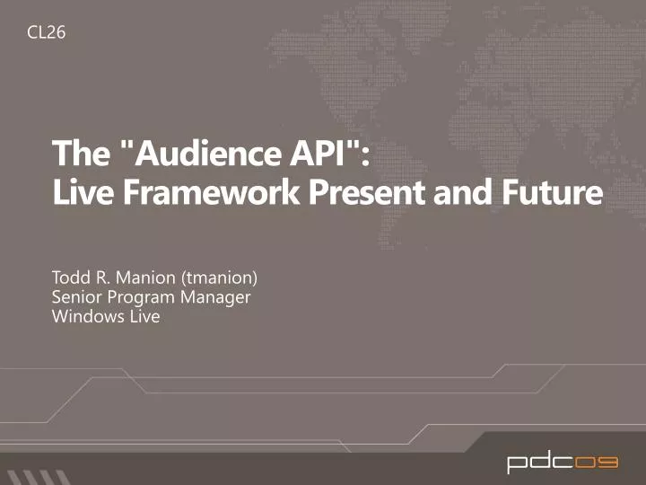 the audience api live framework present and future