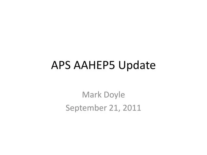 aps aahep5 update