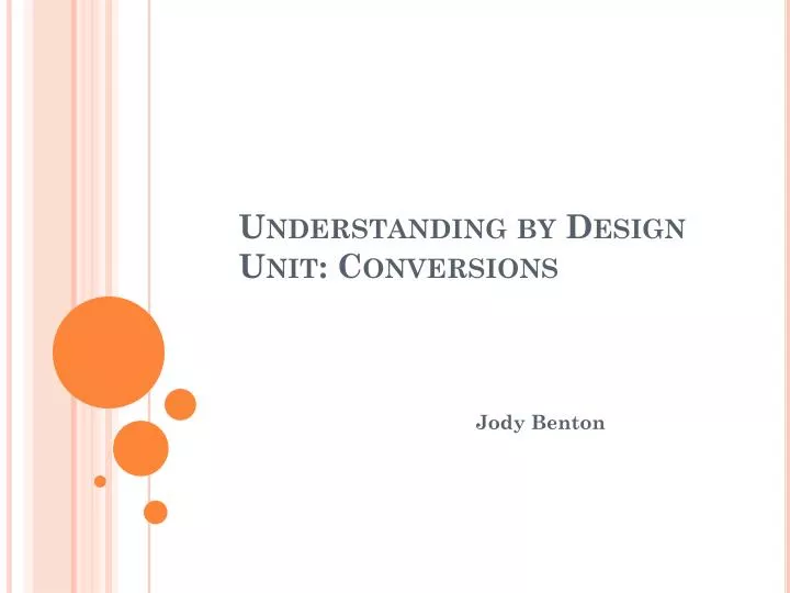 understanding by design unit conversions