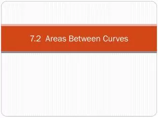 7.2 Areas Between Curves