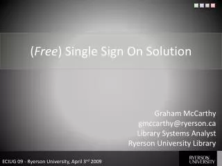 ( Free ) Single Sign On Solution