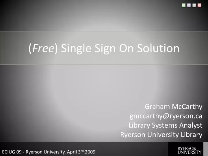 free single sign on solution