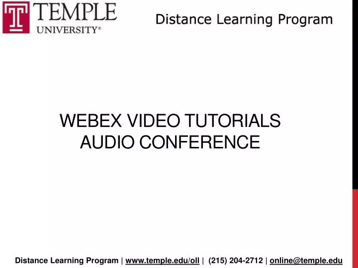 webex video tutorials audio conference