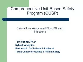 Comprehensive Unit-Based Safety Program (CUSP)