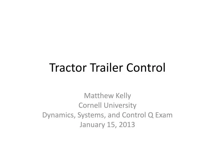 tractor trailer control